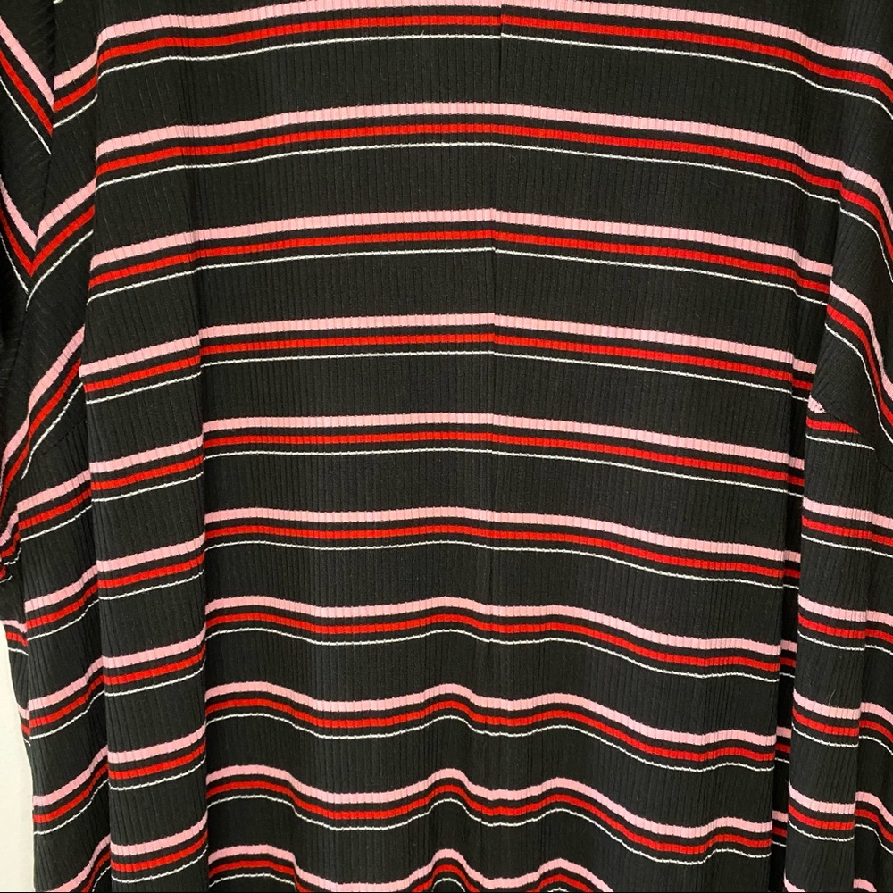 Torrid woman's plus size black multi stripe rib mock neck trapeze dress 5X - Picture 10 of 12